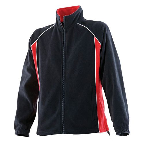 Finden & Hales Women's Piped Microfleece Jacket Black/Red/White